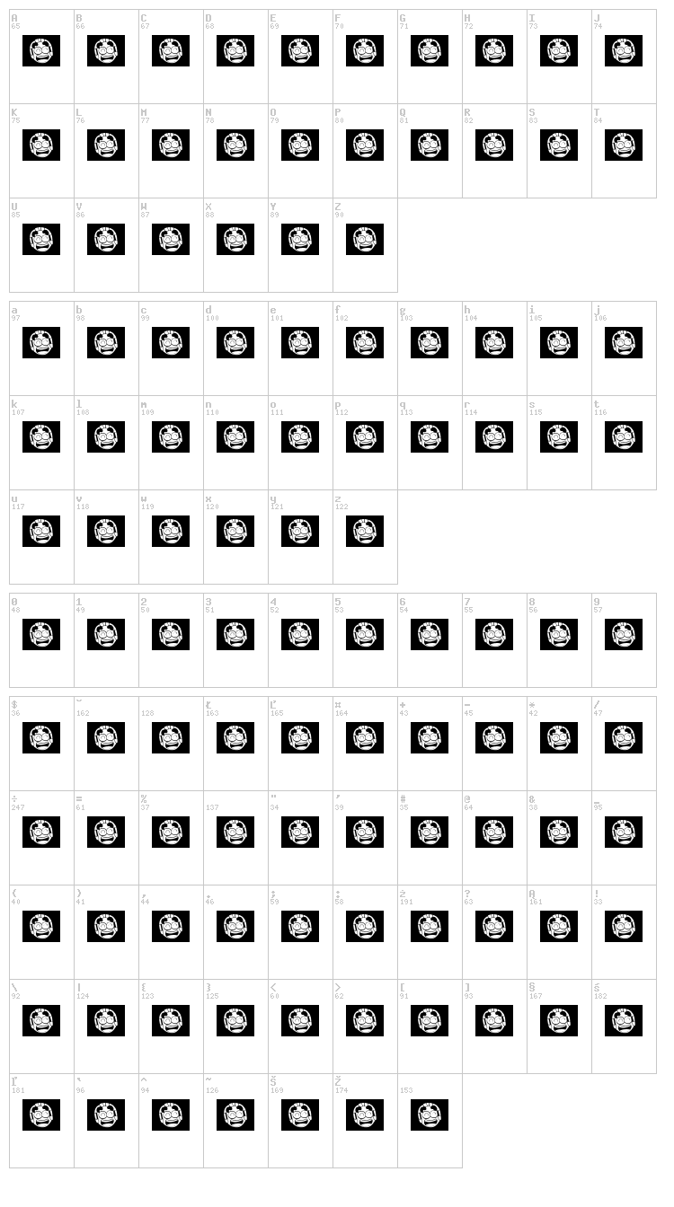 A Voice Liberty font map